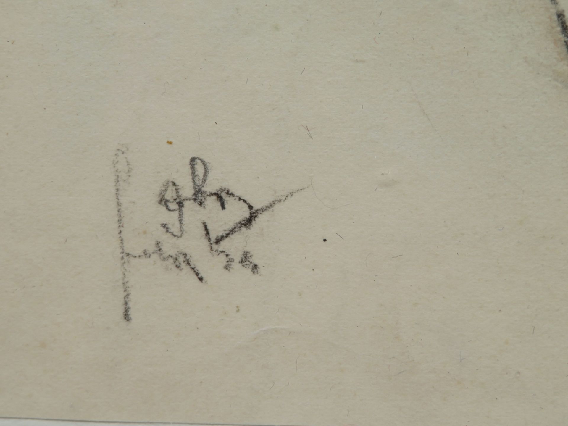 Monogrammist, GBR, um 1900, "Studie eines Pferdekopfs", li.u.monogr., Kohle/Buntstift, 22,5 x 19 cm - Image 2 of 2