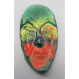 Maske, Kosta Boda, Entwurf Kjell Engman (*1946 Stockholm, Schwedischer Glasdesigner), farbiges Glas
