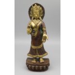 Dipankara Buddha, Tibet, Bronze, offene Handdarstellung, abhaya und varada mudra, Lotusthron, gesch