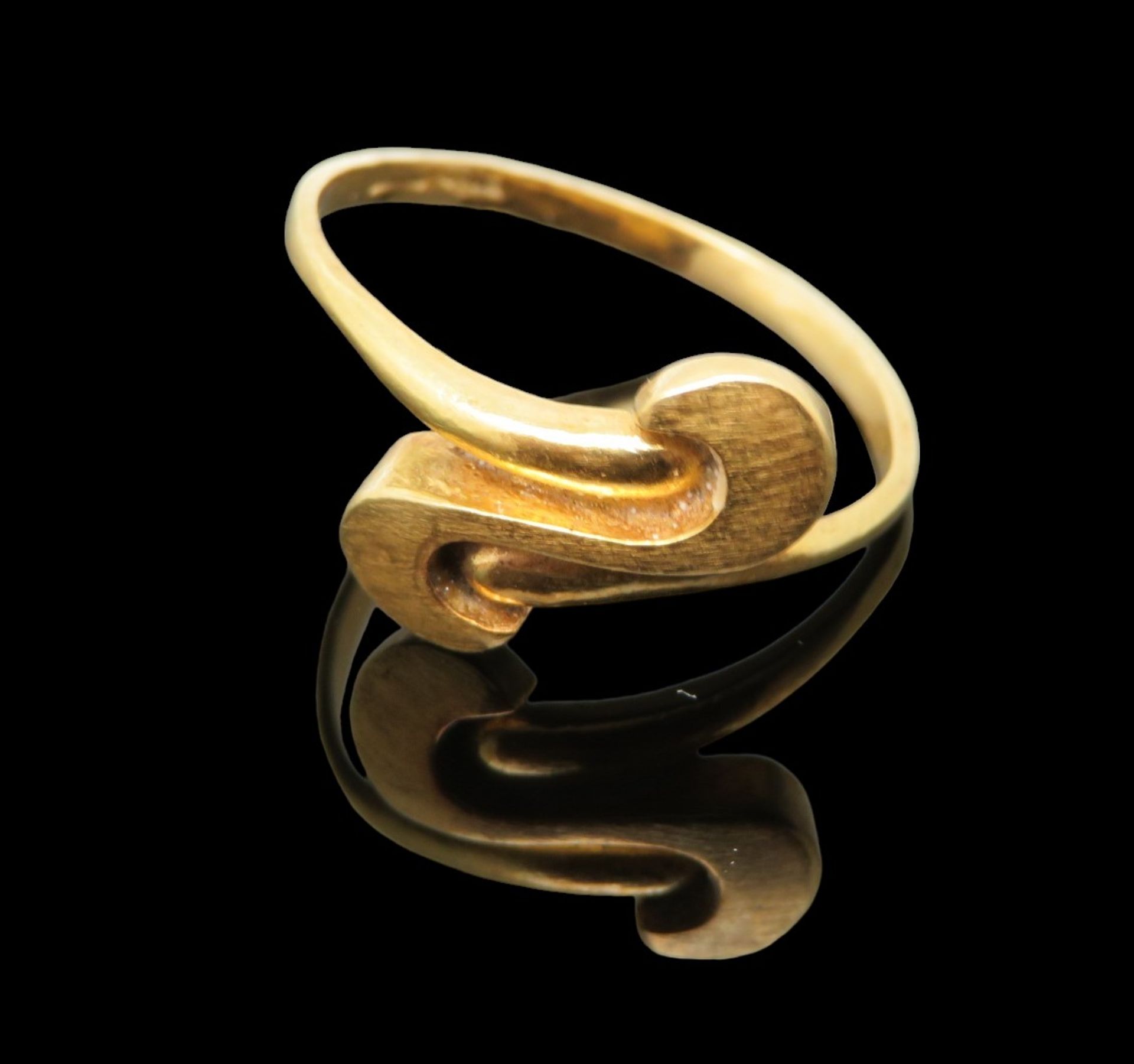 Moderner Toi-et-Moi-Ring, Gelbgold 750/000, punziert, 2,9 g, Ringgr. 60.