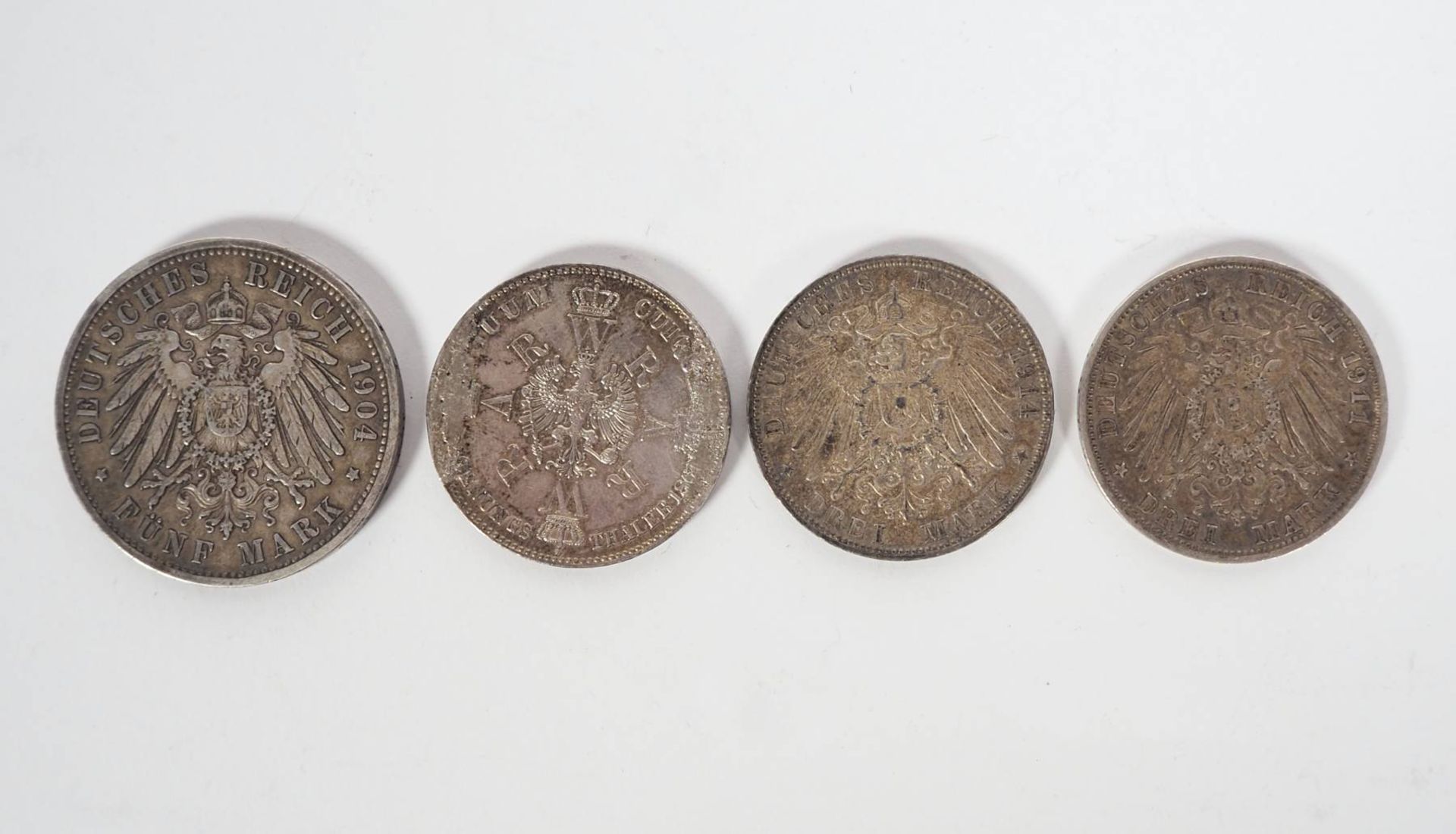 DEUTSCHES REICH/ PREUSSEN, Konvolut von 4 Münzen: