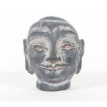 MAROTTE/BUDDHAKOPF, Thailand, schwarze Keramik,