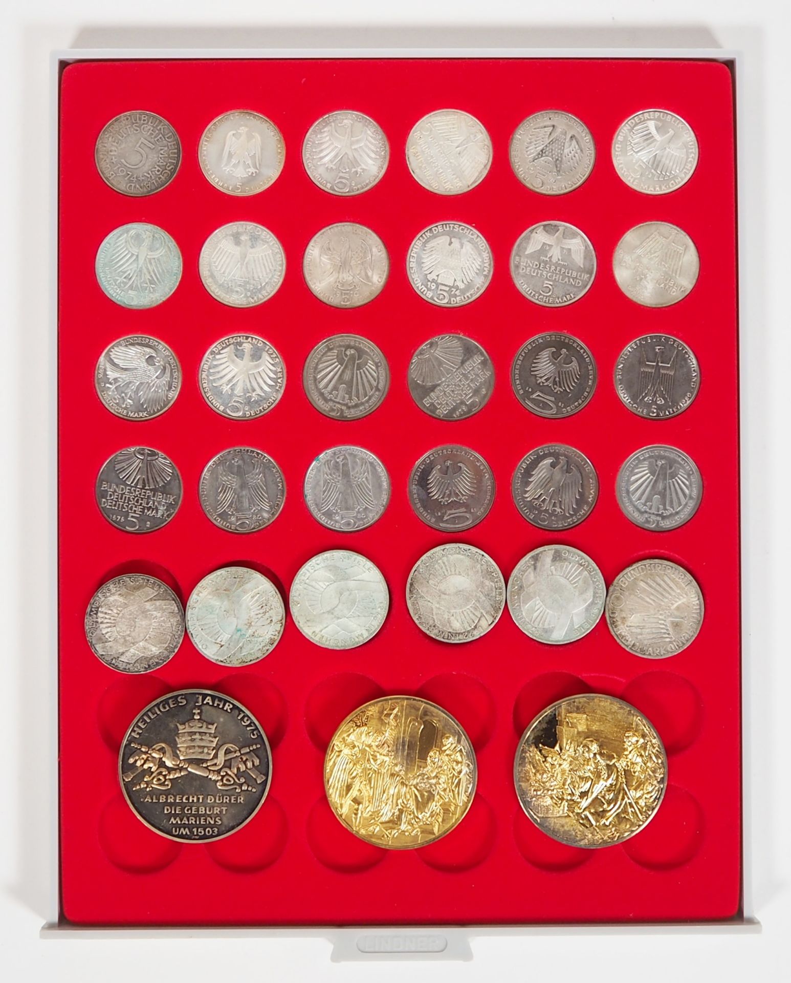 BRD, 1970-1985, Münzen, Konvolut von 30,