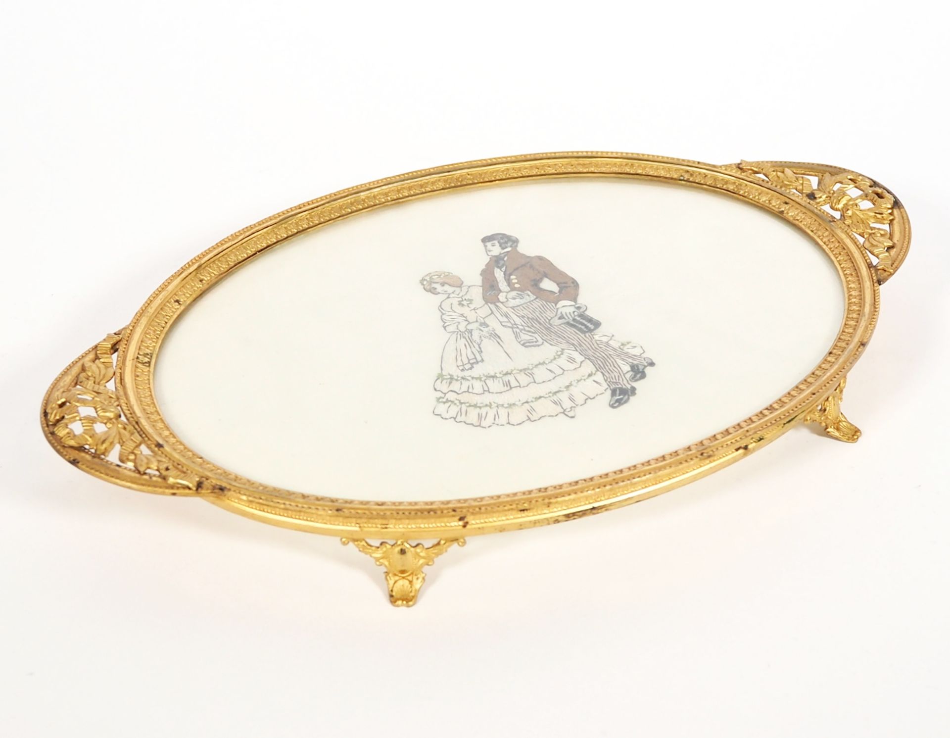 SALVER, Historismus Epoche, Messinggestell