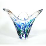 VASE, Manuf. Crystal Maastricht, farbloses Glas,