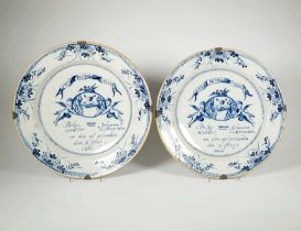 PAAR HOCHZEITSTELLER, Delft, 1800, Fayence,