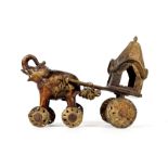 FIGURENLAMPE, Indien, Messing/Gelbguss,