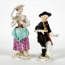 FIGUREN, Konvolut von 2, Königl Porzellanmanuf. Meissen,