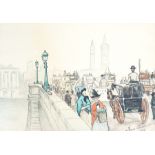 VERSHUP, Fernand, Aquarell, Ansicht der London Bridge,