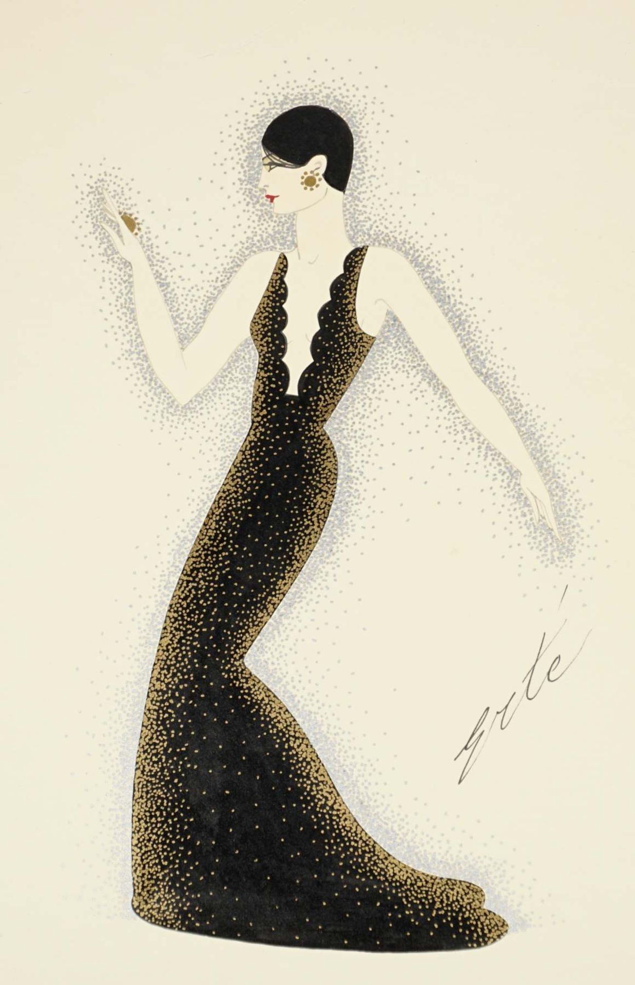 ERTÉ (*1892 +1990), Tinte/ Aquarell/ Karton,