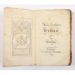 GOETHE, West-Oestlicher Divan, Cottaische Buchhandlung, Stuttgart, 1819, Frontispiz, 556 Seiten, Pa