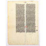 BLATT EINER MITTELALTERLICHEN BIBEL-HANDSCHRIFT, um 1250-1270, Frankreich (vielleicht Grusch, Paris