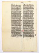 BLATT EINER MITTELALTERLICHEN BIBEL-HANDSCHRIFT, um 1250-1270, Frankreich (vielleicht Grusch, Paris