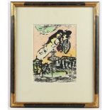 CHAGALL, Marc, "Himmel über Place de la Concorde", Original-Farblithografie, 31 x 24,5, WV Mourlot