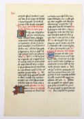 BLATT EINER MITTELALTERLICHEN BREVIARIUM-HANDSCHRIFT, Spanien, um 1425, beidseitig lateinischer Tex