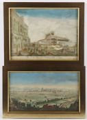 FLORENZ UND ROMANSICHT, (Quirinal mit Quirinalspalast), kolorierte Kupferstiche, bis 29 x 42, einer