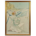 DALI, Salvador, "Angel Con Baston", "Helena von Troja", Original-Farblithografie, 75 x 53, nummerie