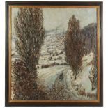 HAGER, Marie (1872-1947), "Winterlandschaft", Öl/Lwd., 123 x 114, besch., unten rechts signiert, R.