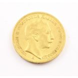 GOLDMÜNZE, 20 Mark, "KAISER WILHELM II von PREUSSEN", Münzprägestätte "A" Berlin, 1899, 7,97g