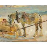 GOTH, Maurice (1873-1944), "Pferd", Studie, Öl/Platte, 22 x 29 (Passepartoutausschnitt), unten link