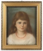 PORTRAITMALER UM 1900, "Bildnis eines Mädchens", Pastell/Papier, 39 x 32, R. 