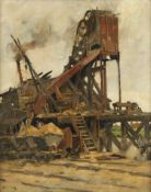 VAN JOLE, Joseph Gerardus (1877-1919), "Beladung von Loten mit Sand über Förderanlage", Öl/Lwd., 52