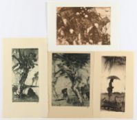 JANSSEN, Horst, 4 Original-Radierungen, bis 21 x 29, jeweils handsigniert, Editionen der Griffelkun