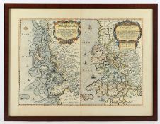 NORDFRIESLAND, "Landtcarte von dem Alten Nortfrieslande", kolorierter Kupferstich, 40 x 57, Johanne