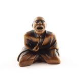 NETSUKE BERUFSNIESER, Buchsbaum, H 4,2, sign., JAPAN, 2.H.19.Jh.