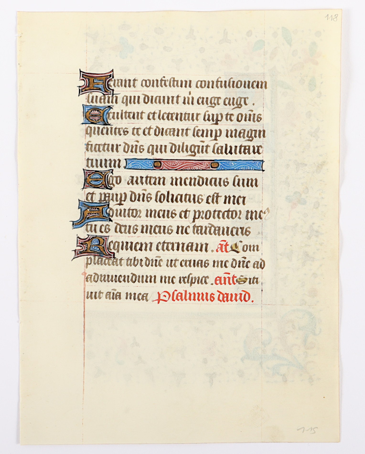 BLATT AUS EINEM FRANZöSISCHEN SKRIPTORIUM, wohl Troyes, um 1450, beidseitig, mit farbigen Initialen - Image 2 of 2
