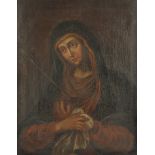 SAKRALMALER DES 18.JH., "Mater Dolorosa", Öl/Lwd., 73 x 57, besch., R.