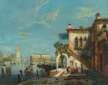 VENTURI, Carlo (Italien M.19.Jh.), "Ansicht aus Venedig", Öl/Lwd., 40 x 50, doubliert, besch., unte