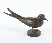SANDEN-GUJA, Edith von (1894-1979), "Trauerseeschwalbe", Bronze, L 25, H 12, auf dem Sockel