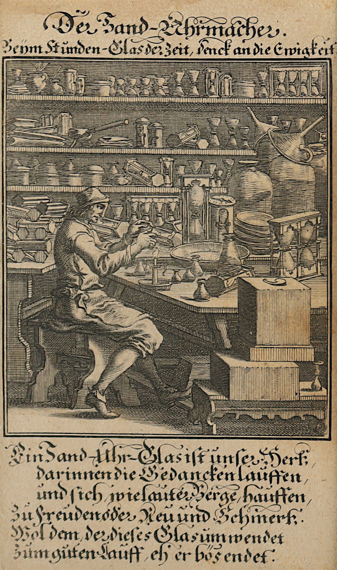 SIEBEN KUPFERSTICHE "UHRMACHERHANDWERK", Holzschnitte, Kupferstiche, bis 13 x 8, teils bei Chr. Wei - Image 6 of 8