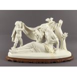 GROSSE SELTENE FIGUR "DIE NACHT", H 38, L 63,5, rest., Modellnr. 571, Entwurf Josef WACKERLE ab 192