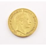 GOLDMÜNZE, 20 Mark, "KAISER WILHELM II von PREUSSEN", Münzprägestätte "A" Berlin, 1890, 7,94g