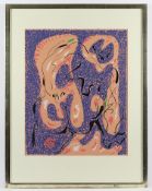 MASSON, André, "Deux figures sur fond bleu", Farbserigrafie, 51,5 x 43, nummeriert XII/XXV, handsig
