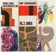 GRIESHABER, HAP, sechs Mappen "Engel der Geschichte", 1960er Jahre, mit vielen Original-Grafiken un