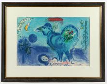 CHAGALL, Marc, "Paysage au Coq", Original-Farblithografie, 37,5 x 55,5, Mourlot 208, R. 