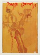 BEUYS, Joseph, "Swan women", Multiple (Kunstpostkarte in Farboffset/Karton), 14 x 10, zur Ausstellu