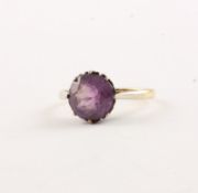 AMETHYST-RING, 585/ooo Roségold, minst. besch., RG 53, 2,7g 