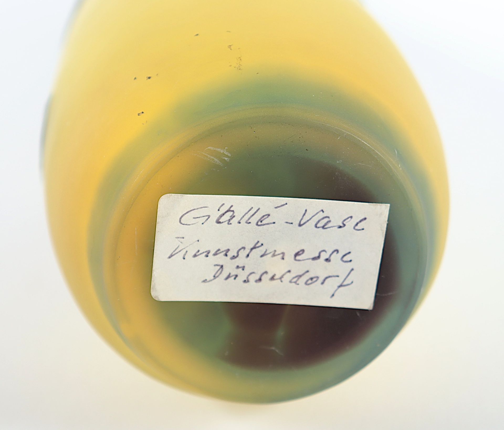 VASE, farbloses Glas, geätzter Trichterwindendekor, Gallé - Bild 4 aus 4