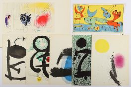 MIRO, Joan, Konvolut von 18 Arbeiten, Original-Farblithografien, teils aus Derrière le miroir, The 