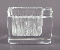 KLEINE VASE, Glas, L 9,5, signiert DAUM 