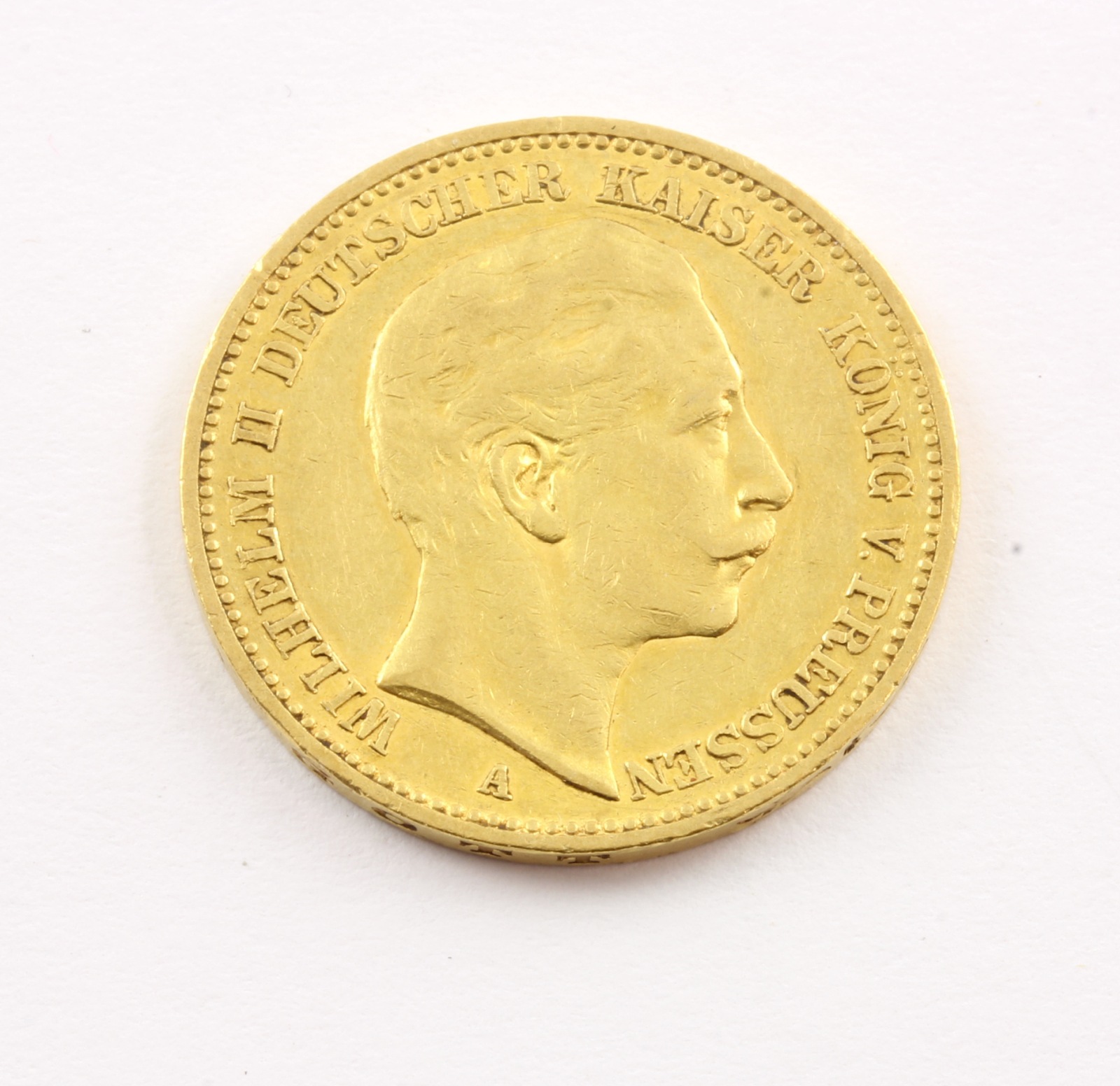 GOLDMÜNZE, 20 Mark, "KAISER WILHELM II von PREUSSEN", Münzprägestätte "A" Berlin, 1889, 7,96g 