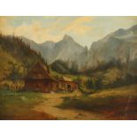HÖRTER, August (1834-1906), "Alpenlandschaft", Öl/Lwd., 40 x 52, besch., unten links signiert und "
