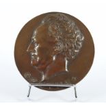 ELKAN, Benno (1877-1960), "Goethe", Bronzeplakette, verso signiert, Dm 13