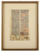 SEITE AUS EINER HANDSCHRIFT, Breviarium Ord. Cisterciensis, Grüninger um 1499, Tusche auf Papier, c
