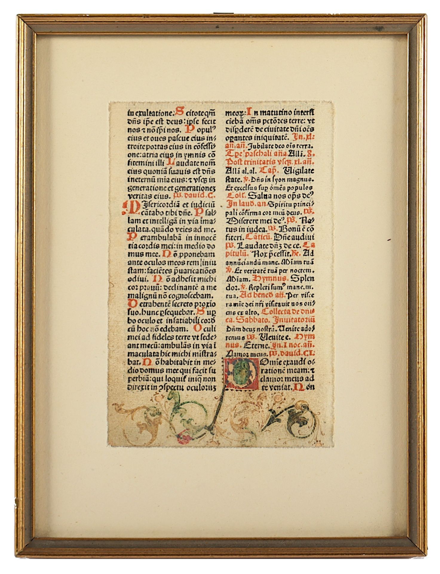 SEITE AUS EINER HANDSCHRIFT, Breviarium Ord. Cisterciensis, Grüninger um 1499, Tusche auf Papier, c