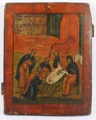 IKONE, "Christi Geburt", Tempera/Holz, 39 x 30,5, besch., RUSSLAND, 19.Jh. 